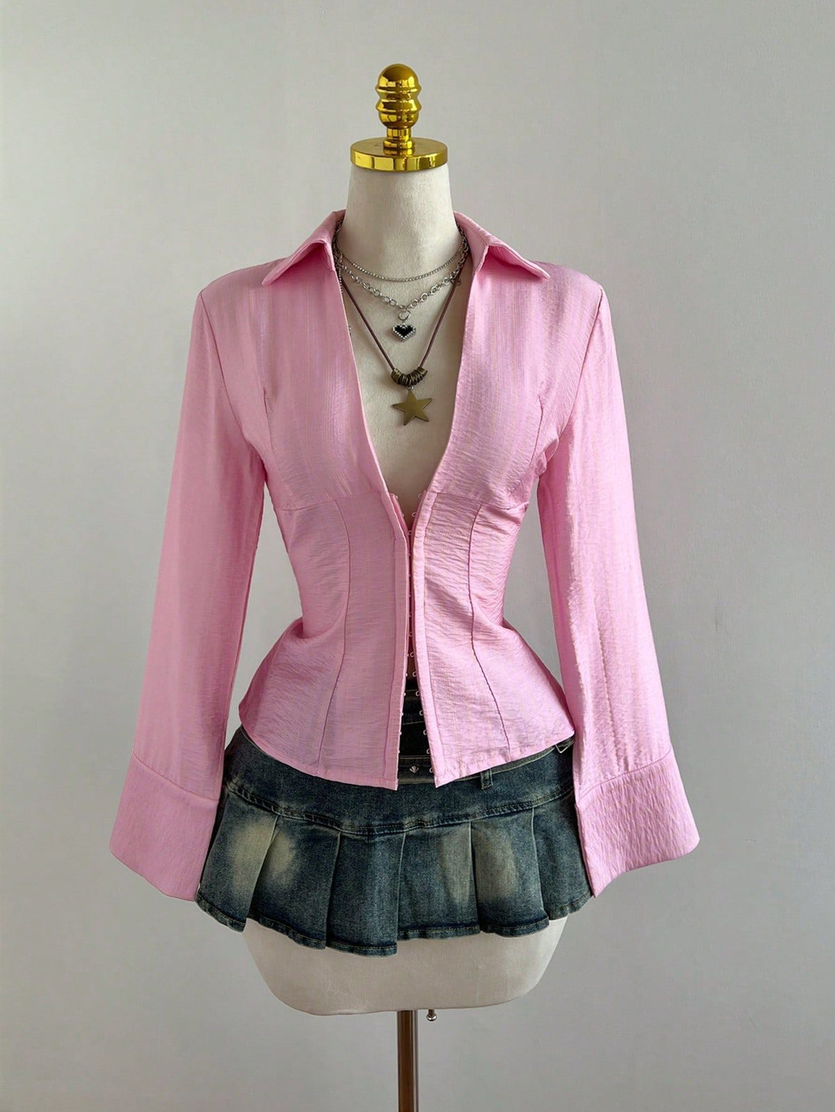 Amélie · Blusa de rayas con corchetes delanteros