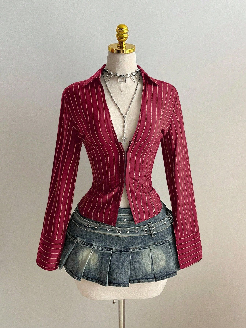 Amélie · Blusa de rayas con corchetes delanteros
