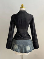 Amélie · Blusa de rayas con corchetes delanteros