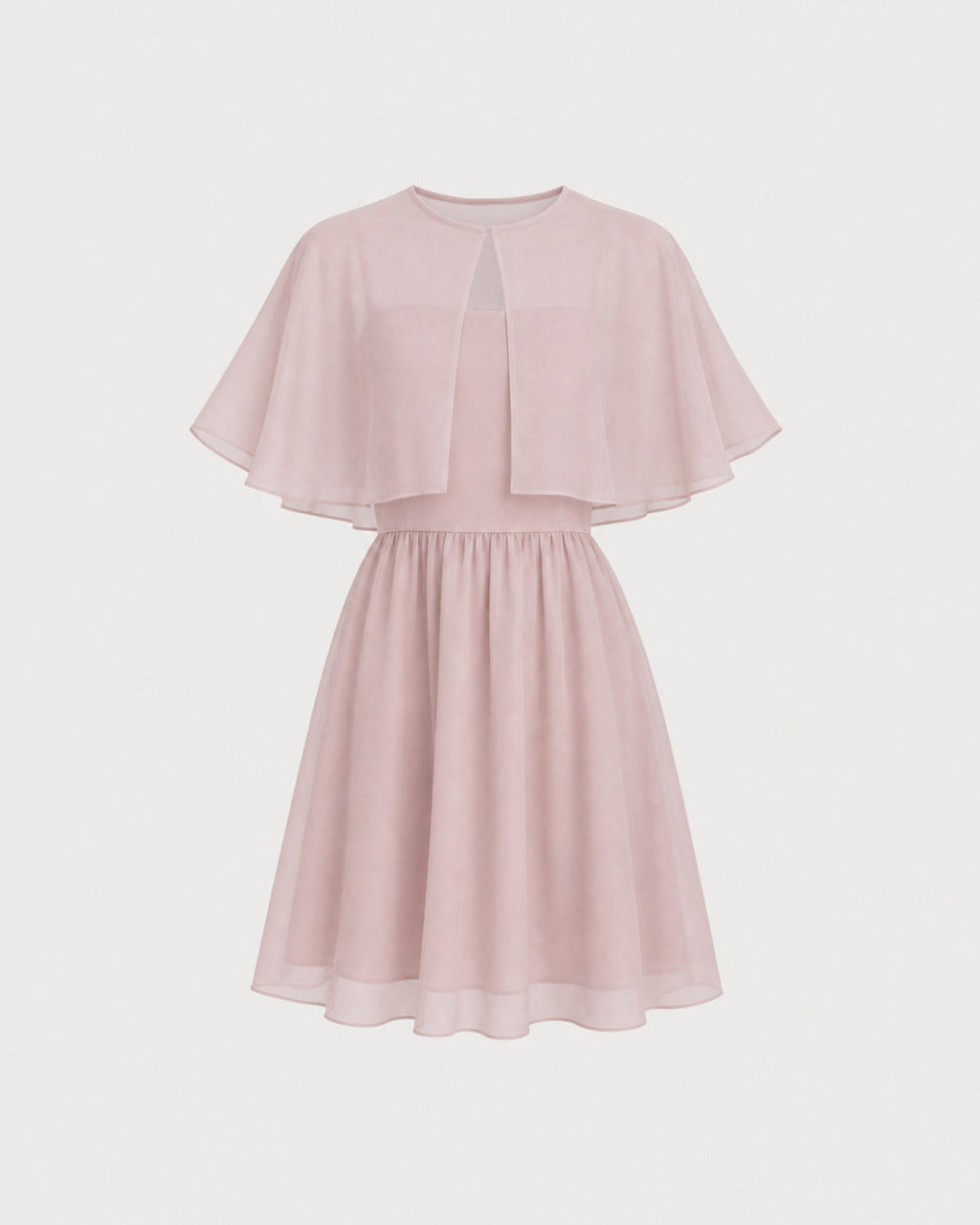 Vestido corto rosa de línea A con escote corazón