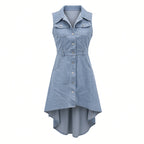 Amélie · Vestido largo vaquero de bajo asimétrico