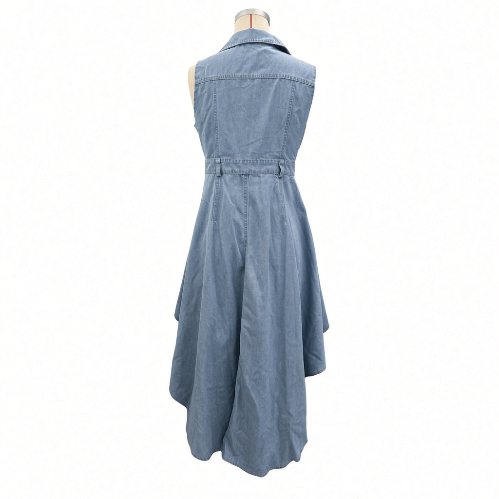 Amélie · Vestido largo vaquero de bajo asimétrico