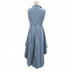 Amélie · Vestido largo vaquero de bajo asimétrico