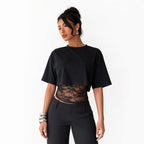 Amélie · Camiseta corta superpuesta con cintura de encaje
