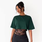 Amélie · Camiseta corta superpuesta con cintura de encaje