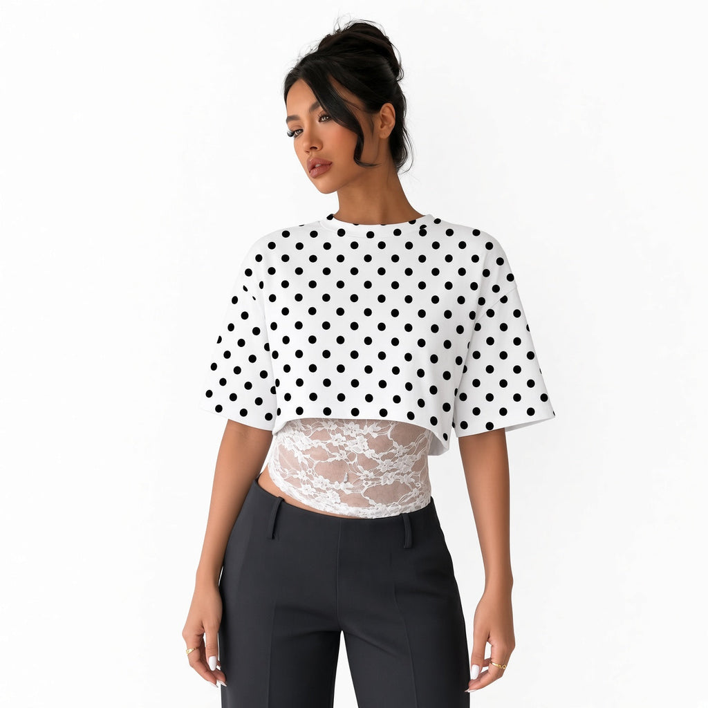 Amélie · Camiseta corta superpuesta con cintura de encaje
