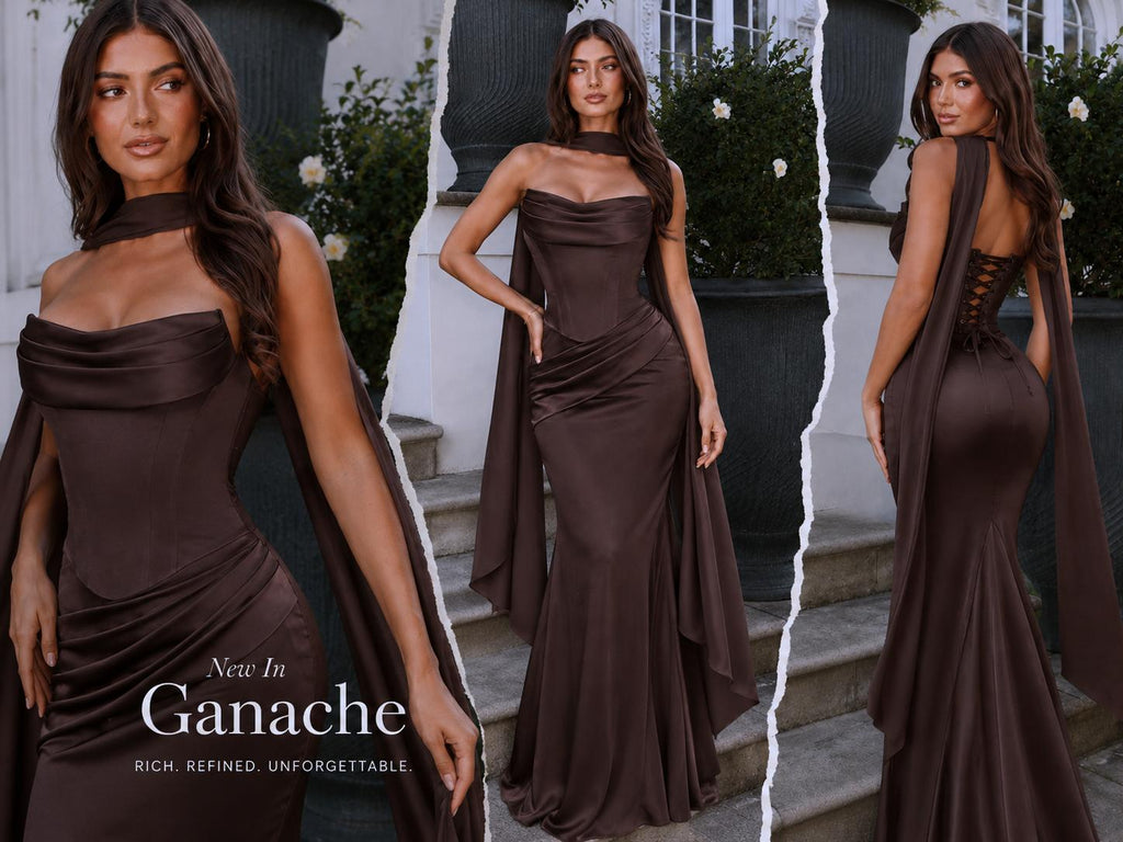 Amélie · Vestido de sirena de satén con pañuelo, hecho a medida