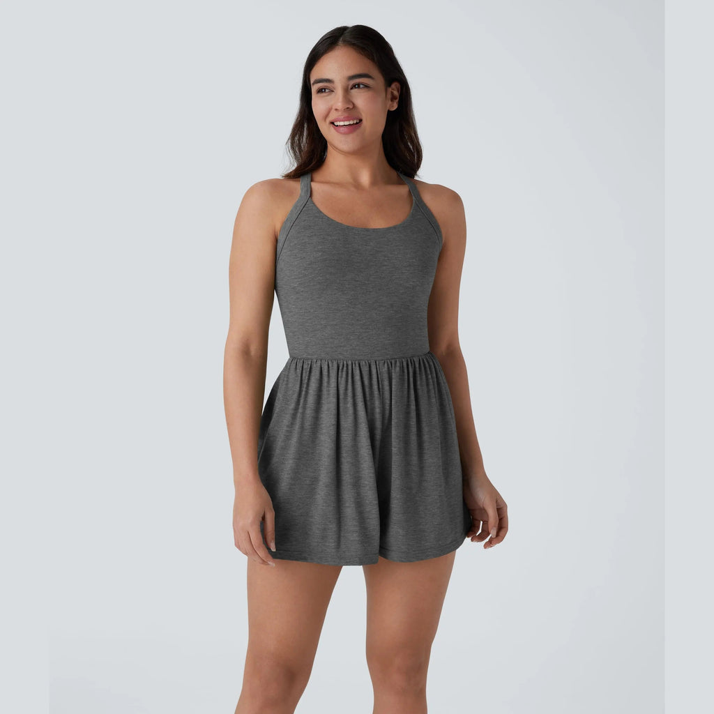 Amélie · Mono corto 2 en 1 con espalda descubierta y detalle retorcido