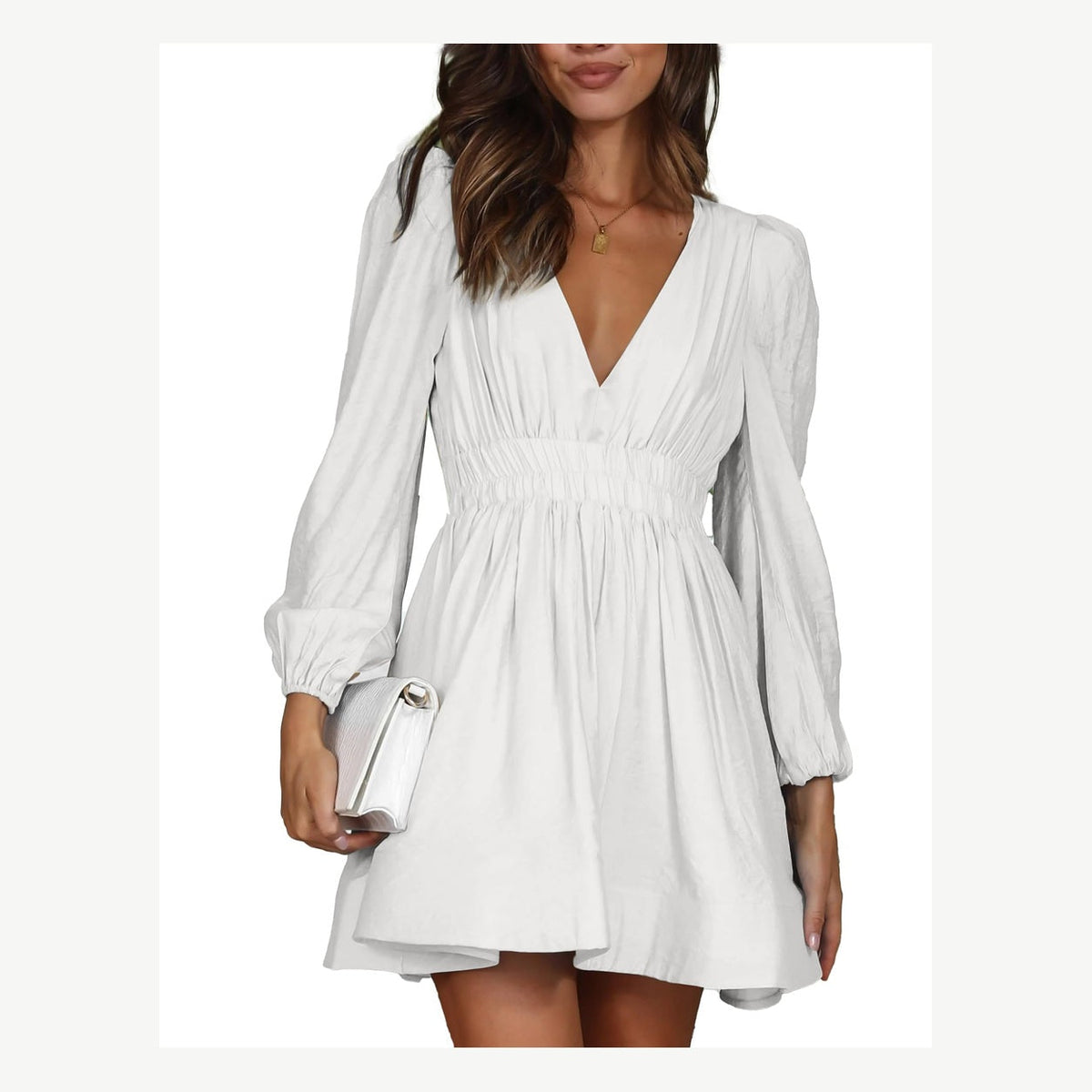 Amélie · Vestido corto de gasa con escote en V gótico
