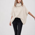 Amélie · Poncho de cuello alto en mezcla de alpaca