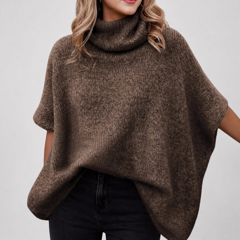 Amélie · Poncho de cuello alto en mezcla de alpaca