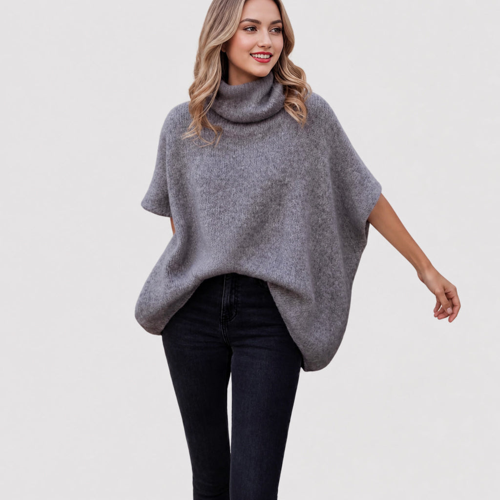Amélie · Poncho de cuello alto en mezcla de alpaca