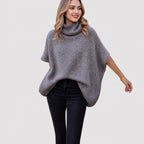 Amélie · Poncho de cuello alto en mezcla de alpaca