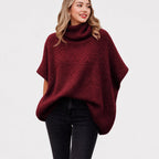 Amélie · Poncho de cuello alto en mezcla de alpaca
