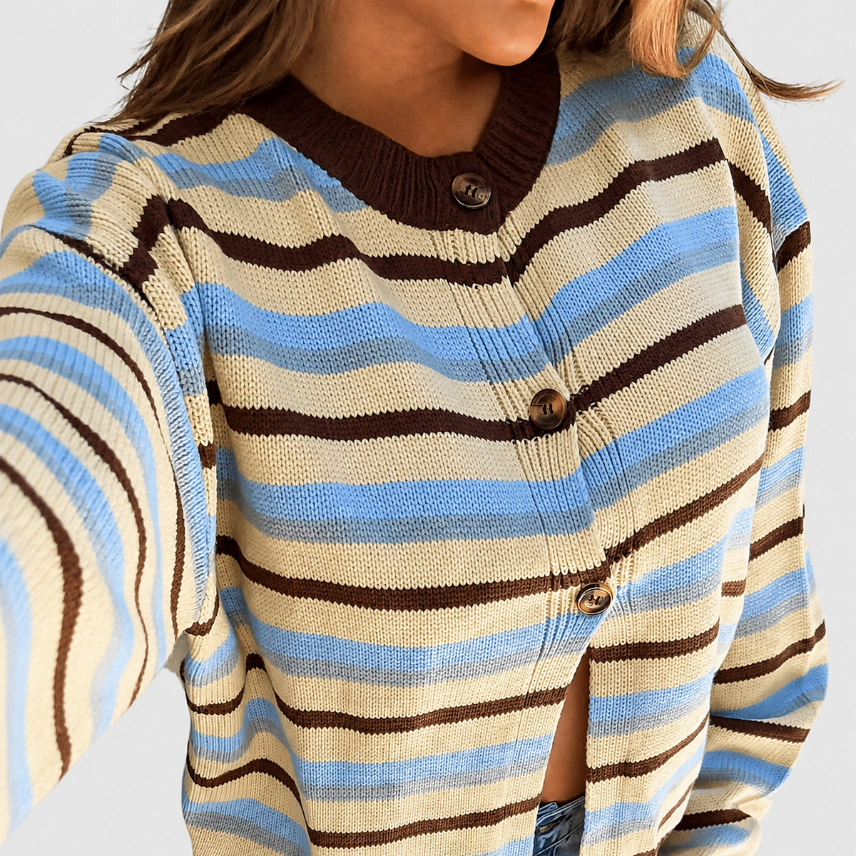 Amélie · Chaqueta de punto de rayas en contraste