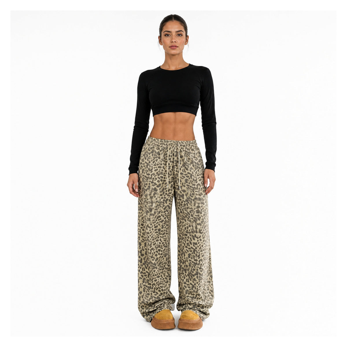 Amélie · Pantalón ancho de leopardo