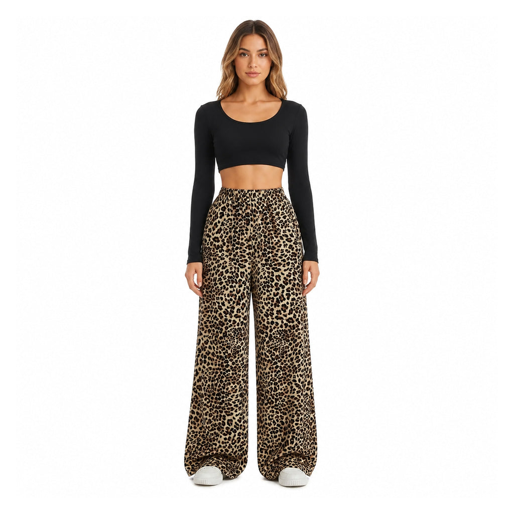 Amélie · Pantalón ancho de leopardo