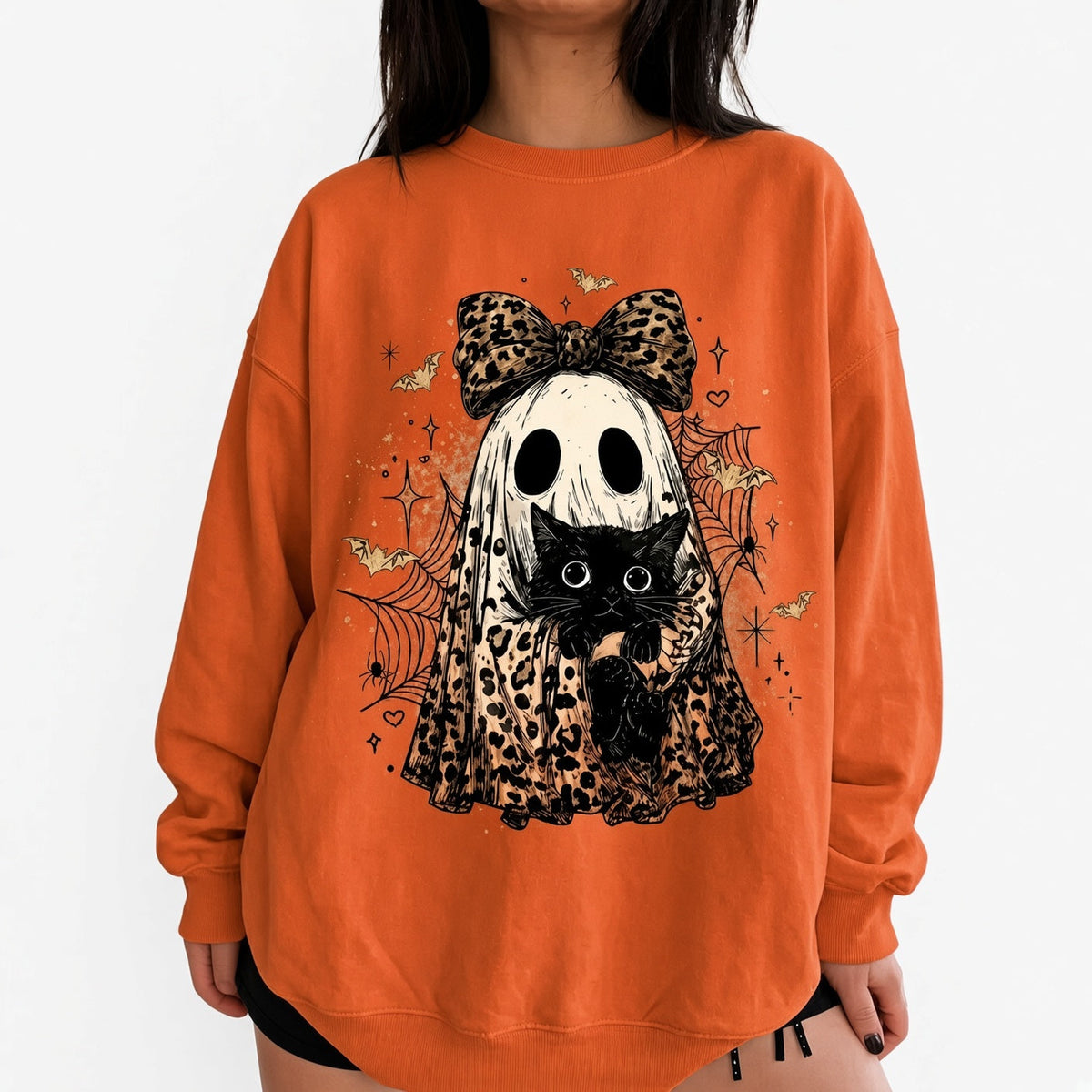 Amélie · Sudadera de Halloween con gato fantasma