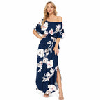 Amélie · Vestido largo de hombros descubiertos con volantes