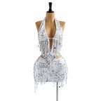 Amélie · Conjunto corto de lentejuelas con cuello halter