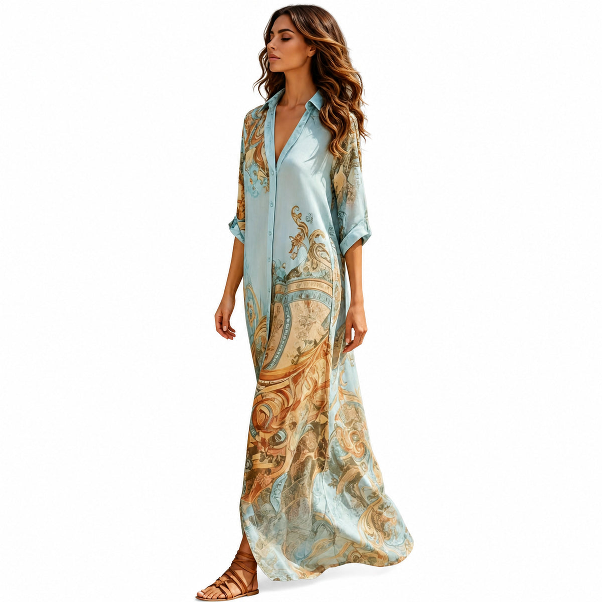 Amélie · Vestido largo de cachemir con botones