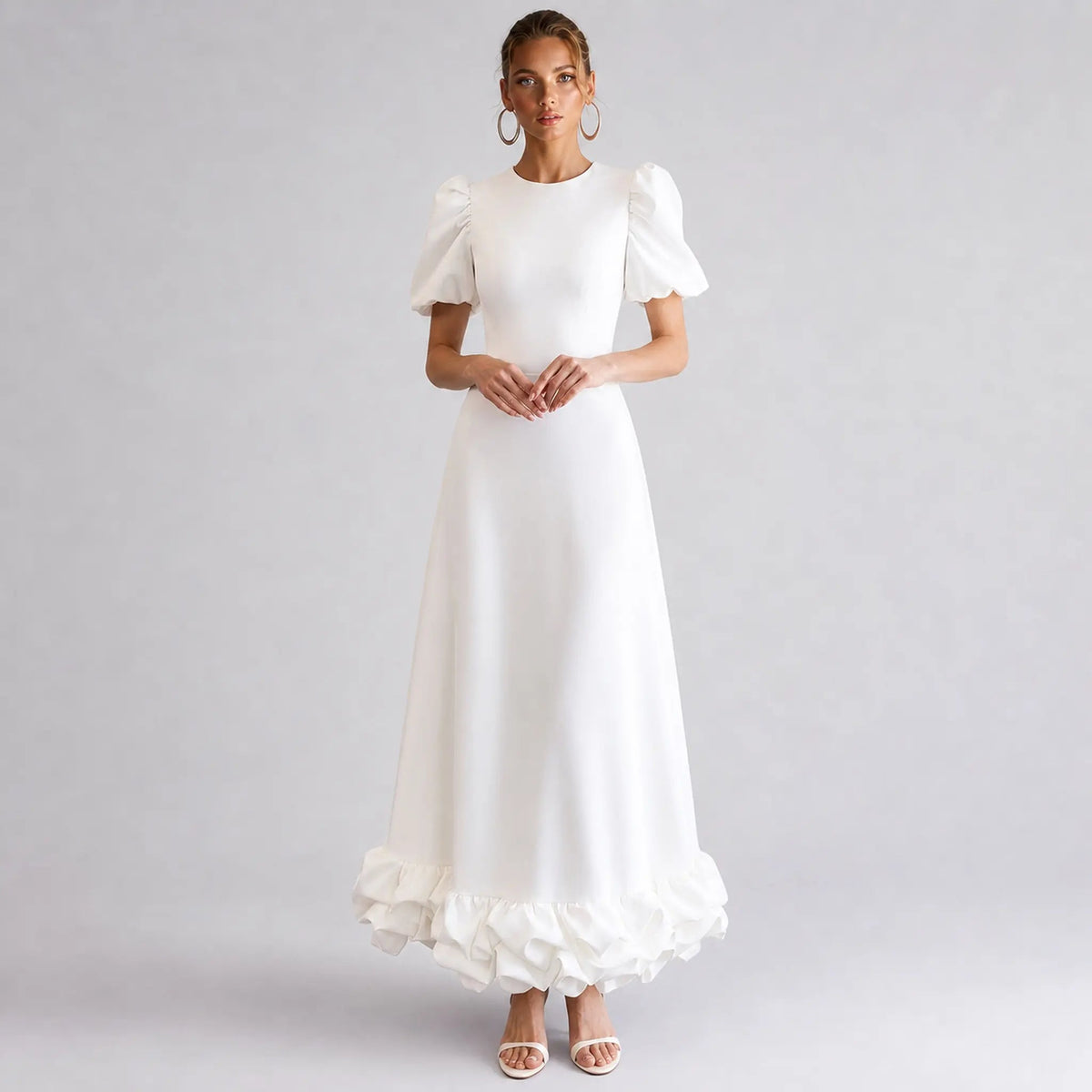 Amélie · Vestido largo con volantes esculpidos
