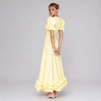 Amélie · Vestido largo con volantes esculpidos