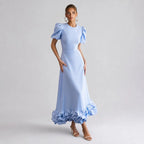 Amélie · Vestido largo con volantes esculpidos