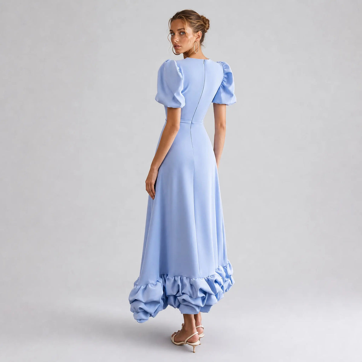 Amélie · Vestido largo con volantes esculpidos
