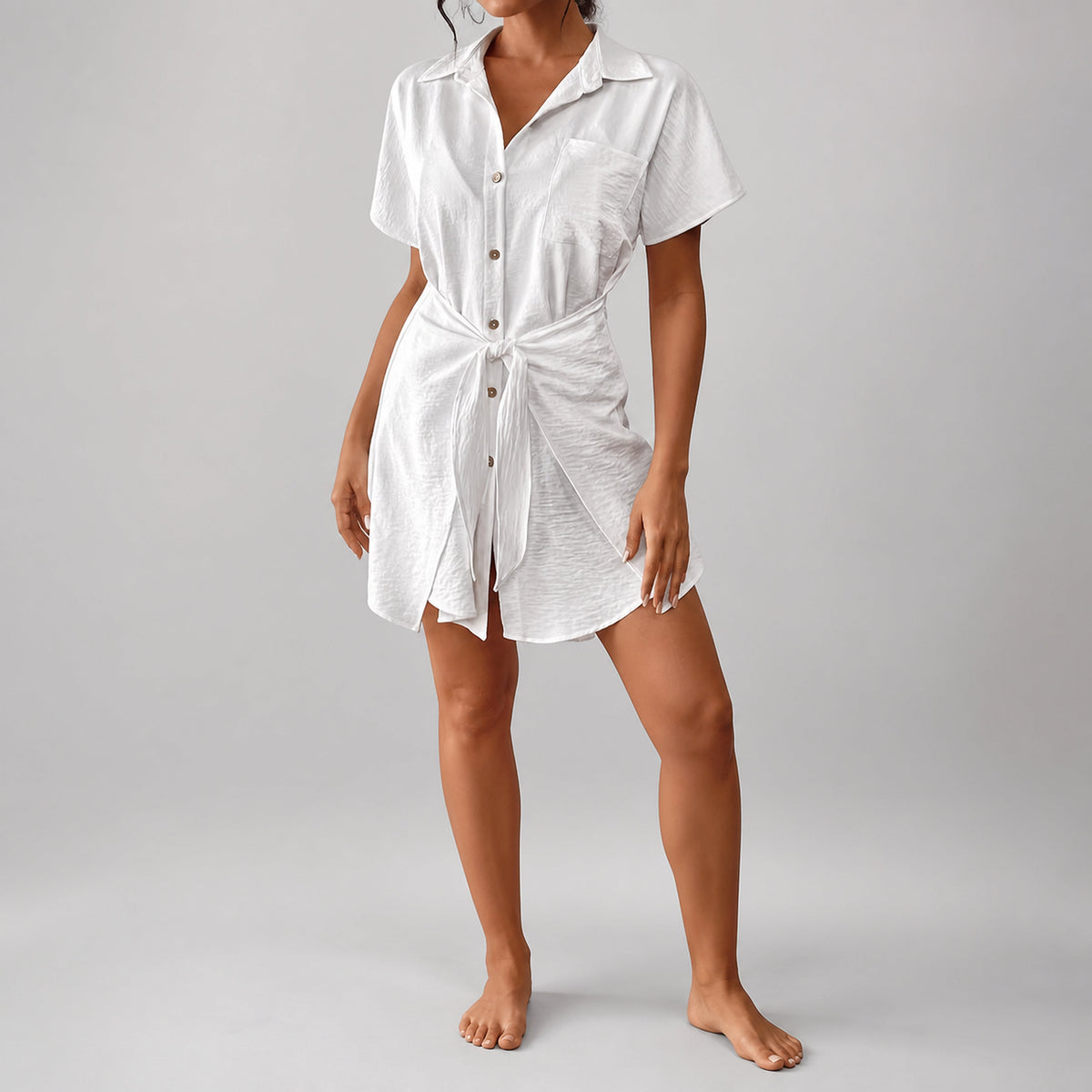 Amélie · Camisa pareo con botones y cintura anudada
