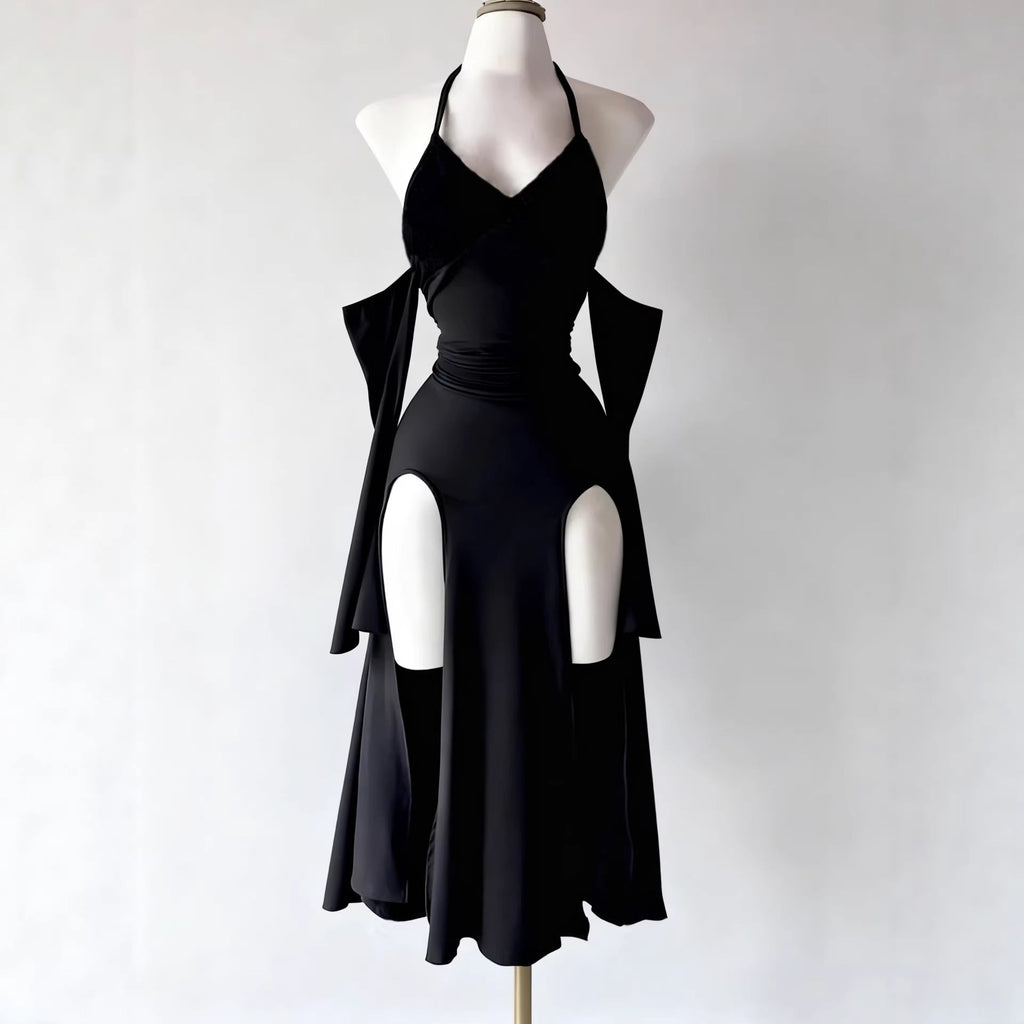 Amélie · Vestido largo con abertura y mangas desmontables