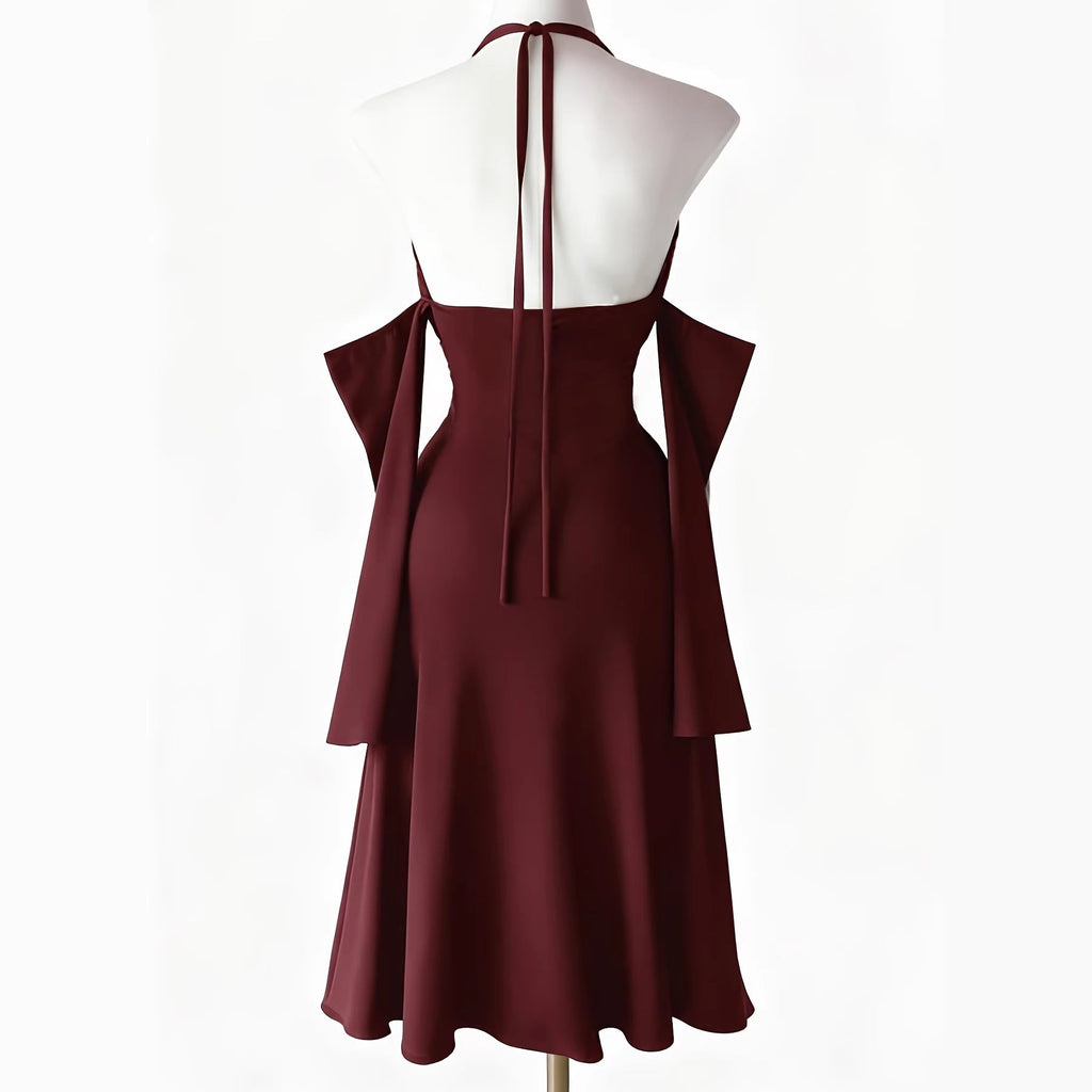 Amélie · Vestido largo con abertura y mangas desmontables