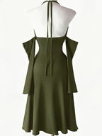 Amélie · Vestido largo con abertura y mangas desmontables