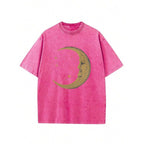 Amélie · Camiseta de algodón lavado con estampado de luna