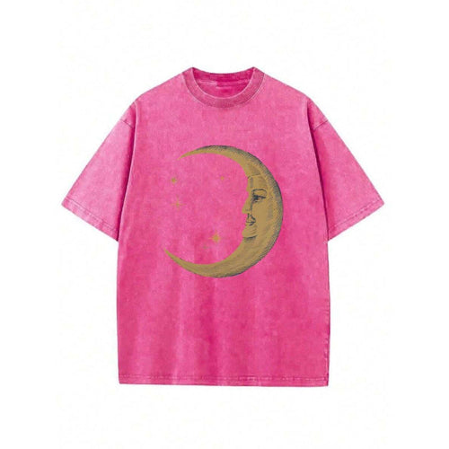 Amélie · Camiseta de algodón lavado con estampado de luna