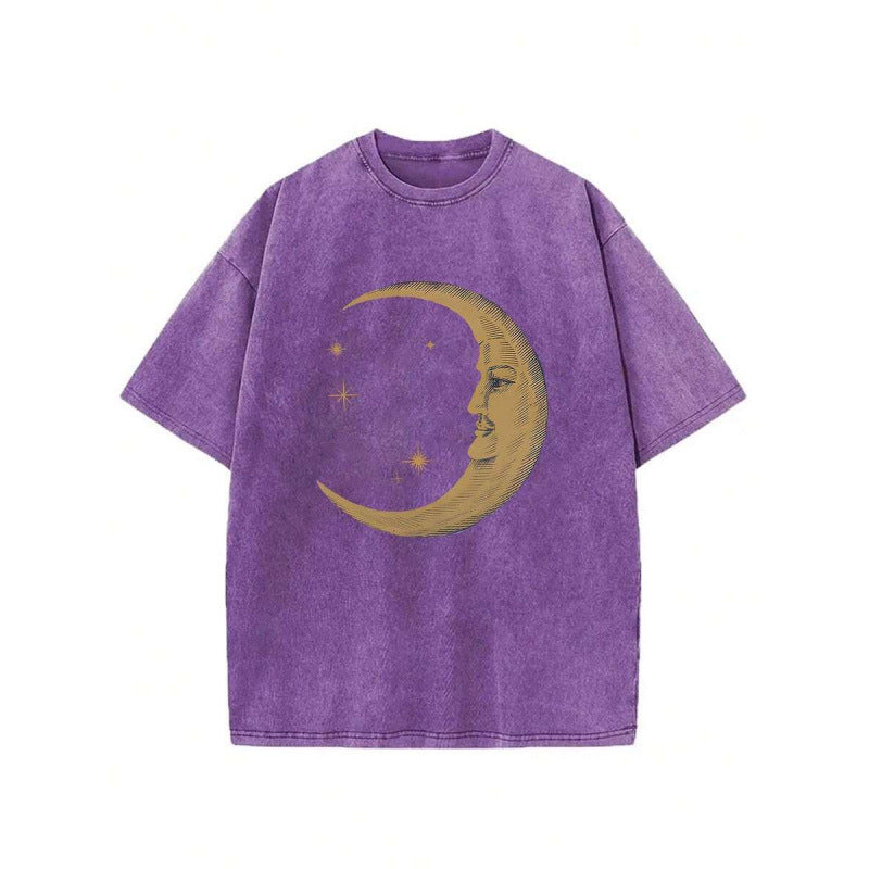 Amélie · Camiseta de algodón lavado con estampado de luna