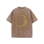 Amélie · Camiseta de algodón lavado con estampado de luna