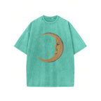 Amélie · Camiseta de algodón lavado con estampado de luna