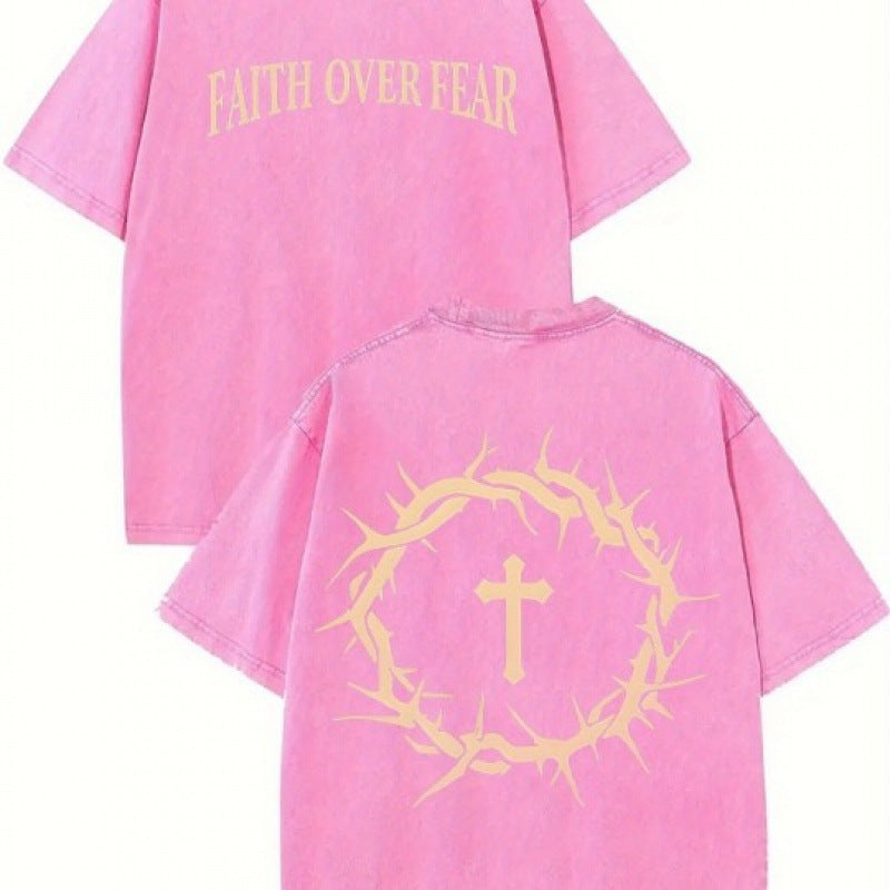 Amélie · Camiseta lavada con estampado de cruz
