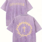 Amélie · Camiseta lavada con estampado de cruz