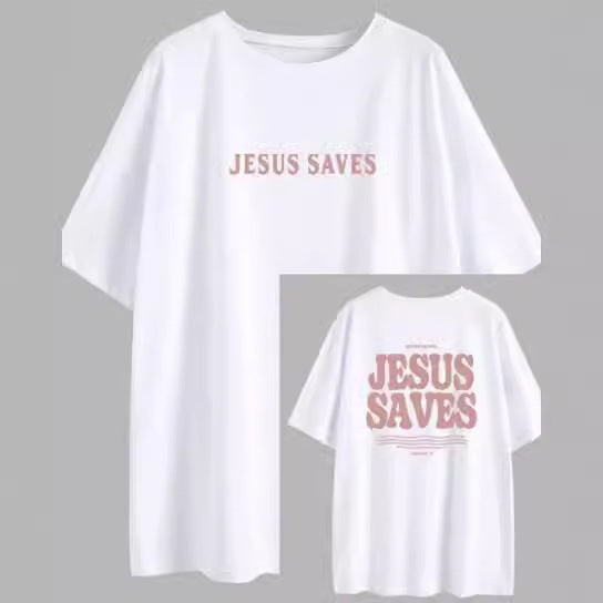 Amélie · Camiseta de algodón lavado «Jesus Saves»
