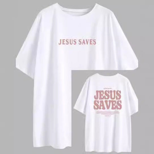 Amélie · Camiseta de algodón lavado «Jesus Saves»