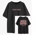 Amélie · Camiseta de algodón lavado «Jesus Saves»