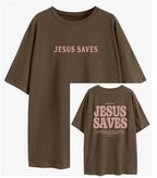 Amélie · Camiseta de algodón lavado «Jesus Saves»