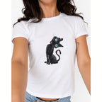 Amélie · Camiseta lavada de gato negro