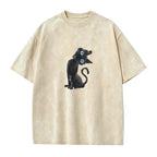 Amélie · Camiseta lavada de gato negro