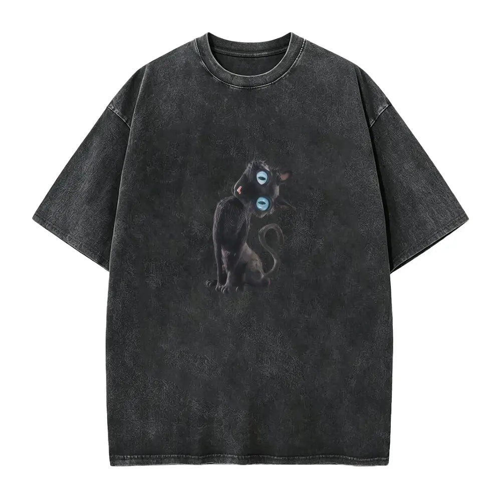 Amélie · Camiseta lavada de gato negro