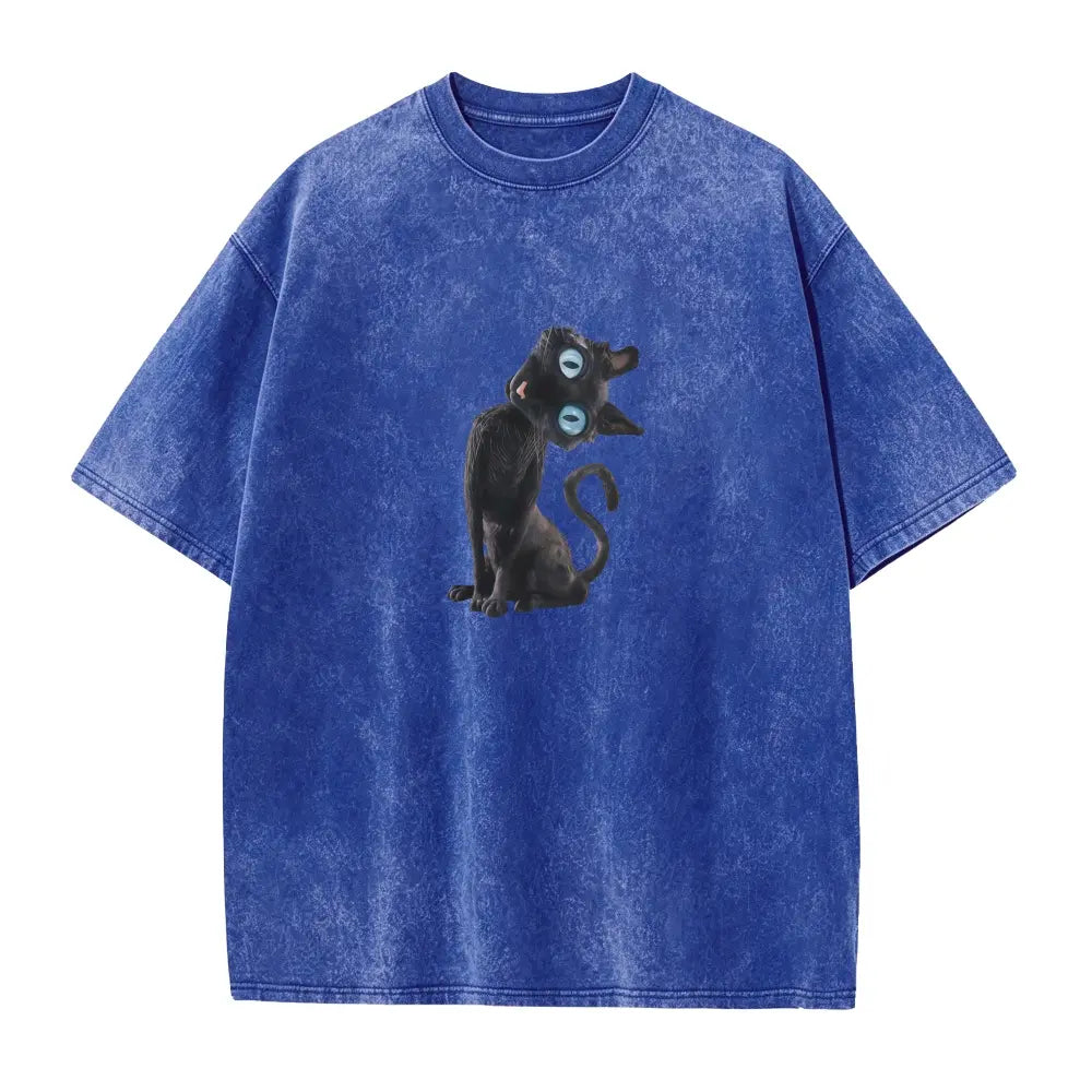 Amélie · Camiseta lavada de gato negro