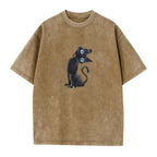 Amélie · Camiseta lavada de gato negro