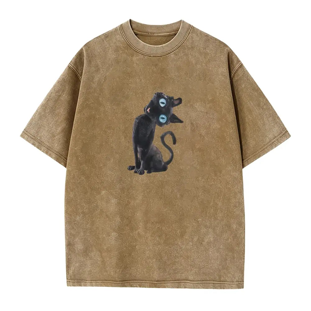 Amélie · Camiseta lavada de gato negro